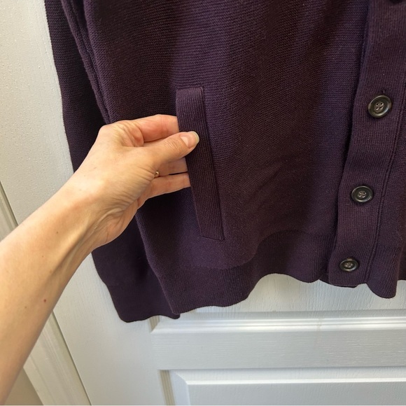 Banana Republic Men's Cotton Cardigan Sweater Jacket Maroon Size Medium NEW - Picture 8 of 15